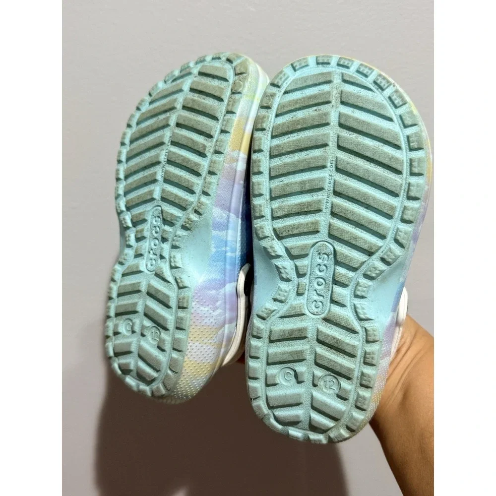 Crocs Kid's Classic Tie Dye Clouds Lined Clog Kid's Slippers Size‎ 12 R